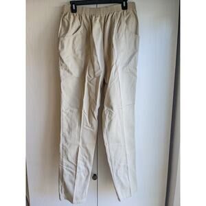 Cascade Blues Women's Tan Khaki Wide Leg Pockets High Rise Elastic Pant Size 14